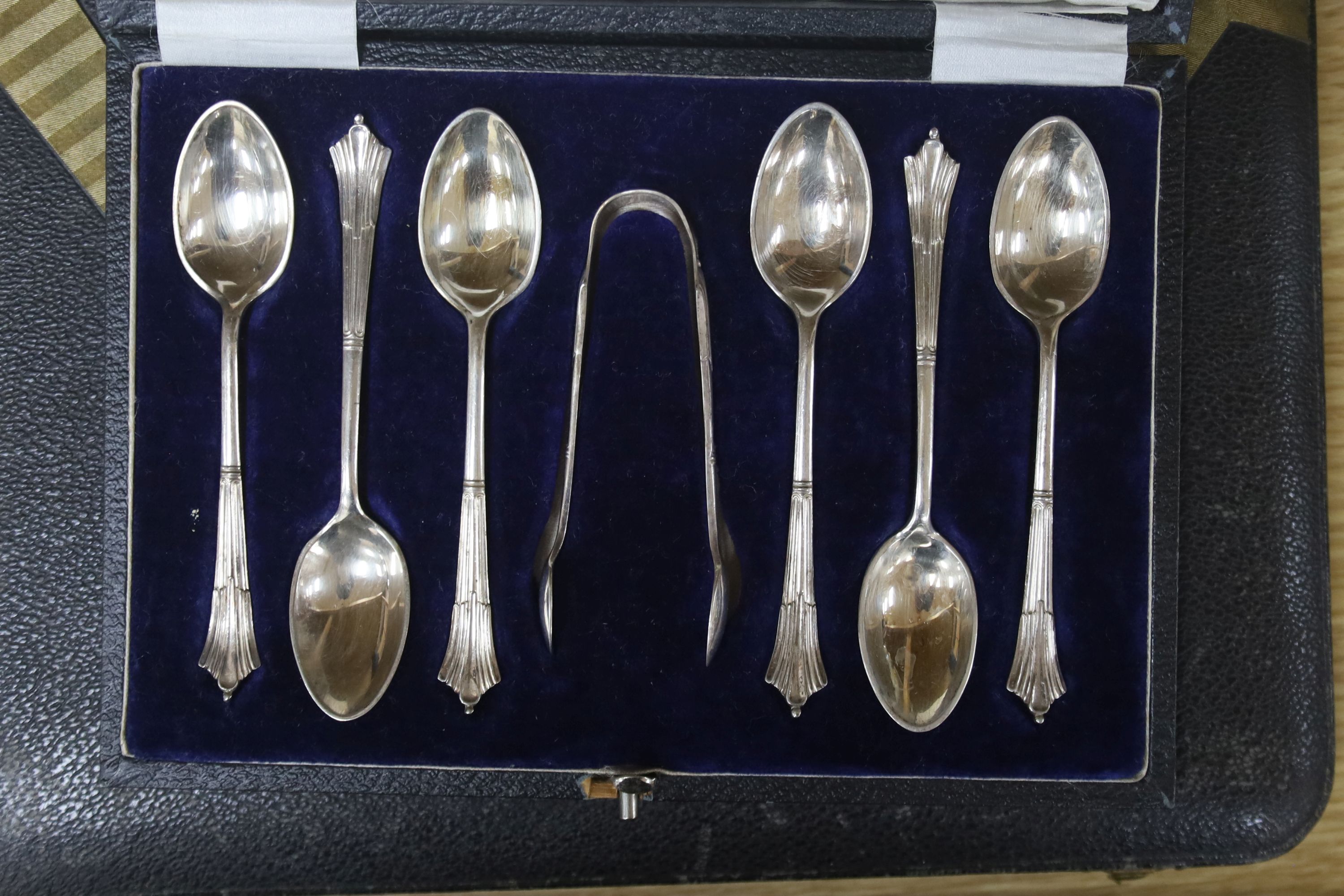 Four boxed sets of plated flatware